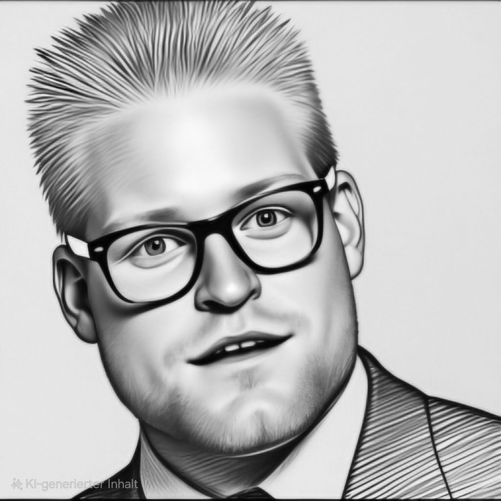 Hector Schuech Portrait KI basierte Bleistiftzeichnung