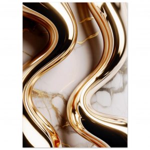 Golden Waves – Luxuriöse Bewegung | Kunstdrucke 13x18 cm / 5x7″