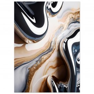 Midnight Marble – Goldene Tiefe | Kunstdrucke 13x18 cm / 5x7″